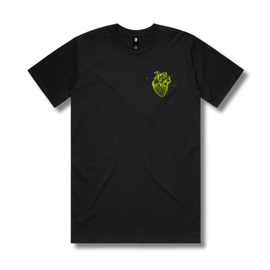 Heart Short Sleeve (Black With Neon)