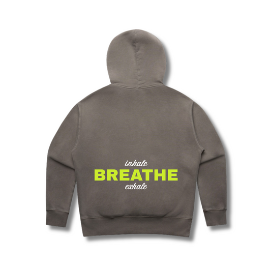 RELAXED GARMENT-DYED HOODIE (Inhale Breathe Exhale)